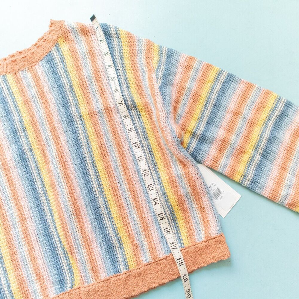 NWT Billabong Seeing Double Multicolored Crewneck Striped Sweater Size Medium - Picture 7 of 9
